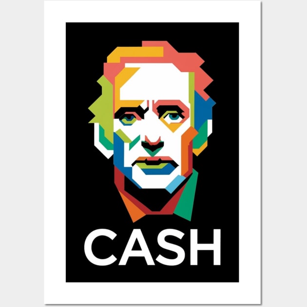 WPAP Johnny Cash Wall Art by Aldrvnd